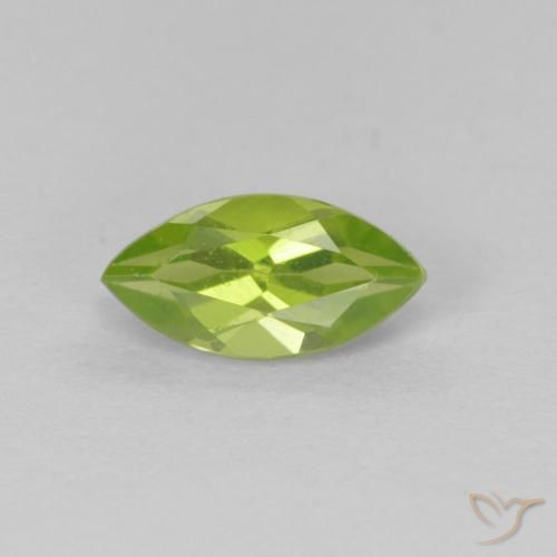 0.75ct Naturale Verde acceso Peridoto, Taglio marquise, VS