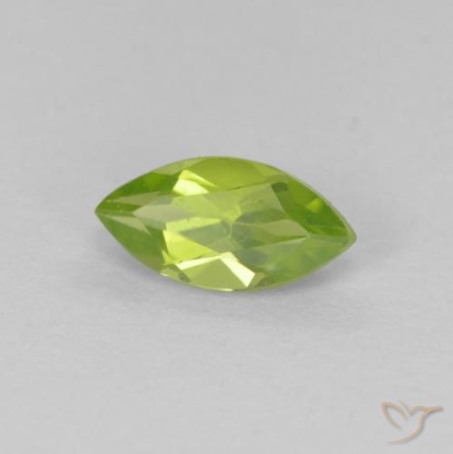 Peridoto Verde acceso naturale da 0.75 ct, Taglio marquise, VS