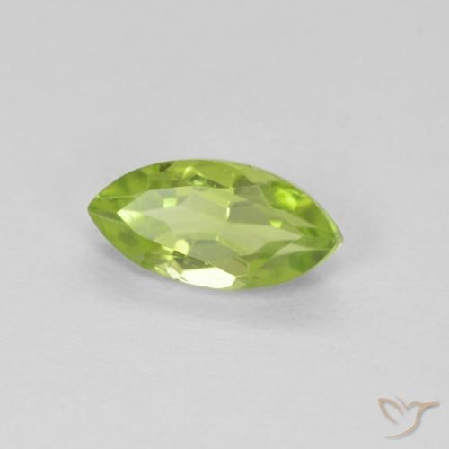 Peridoto Verde giallastro naturale da 0.70 ct, Taglio marquise, VS