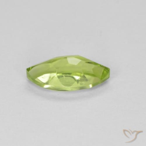 Peridoto Verde giallastro naturale da 0.70 ct, Taglio marquise, VS