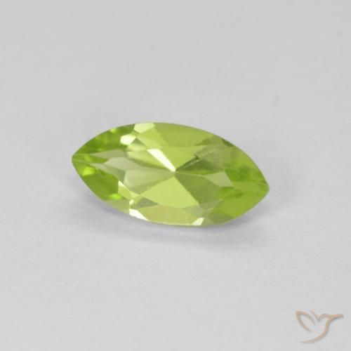 Peridoto Verde acceso naturale da 0.64 ct, Taglio marquise, VS