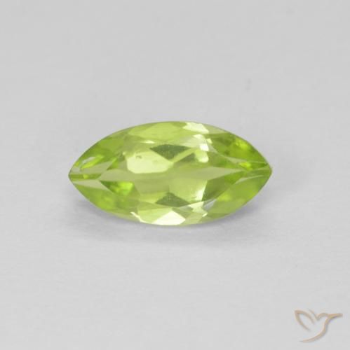 0.65ct Naturale Verde giallastro Peridoto, Taglio marquise, VS