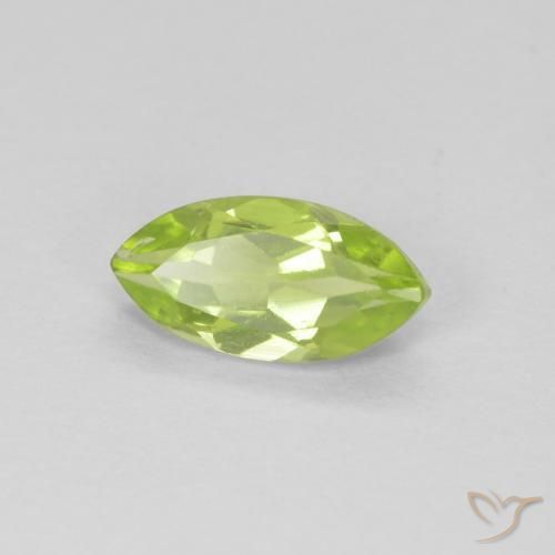Peridoto Verde giallastro naturale da 0.65 ct, Taglio marquise, VS