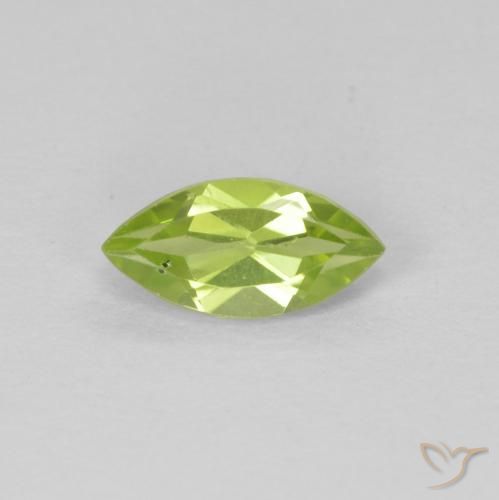 0.65ct Naturale Verde giallastro Peridoto, Taglio marquise, VS