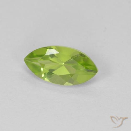 Peridoto Verde medio naturale da 0.72 ct, Taglio marquise, VS