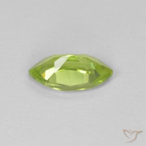 Peridoto Verde medio naturale da 0.72 ct, Taglio marquise, VS
