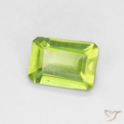 Peridoto Verde brillante naturale da 0.85 ct, Ottagonale / Taglio smeraldo, VVS-VS