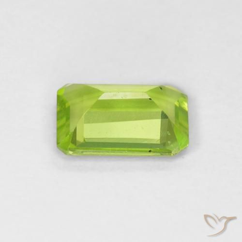 Peridoto Verde brillante naturale da 0.85 ct, Ottagonale / Taglio smeraldo, VVS-VS