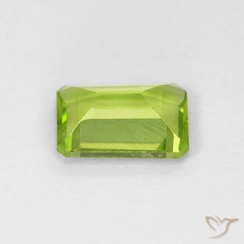 Peridoto Verde brillante naturale da 0.95 ct, Ottagonale / Taglio smeraldo, VVS-VS
