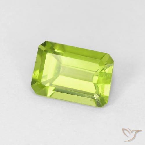 Peridoto Verde brillante naturale da 0.93 ct, Ottagonale / Taglio smeraldo, VVS-VS