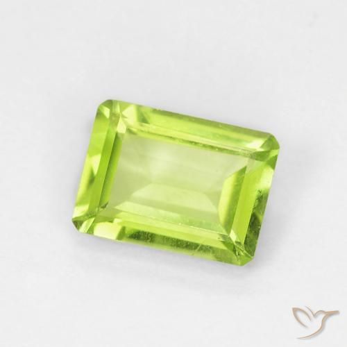 Peridoto Verde brillante naturale da 0.88 ct, Ottagonale / Taglio smeraldo, VVS-VS