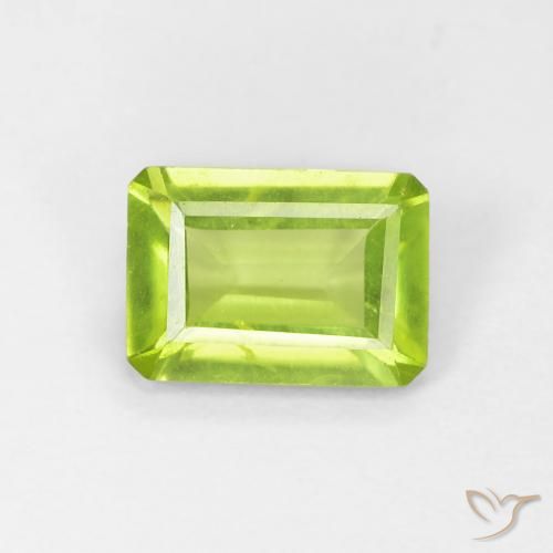 0.88ct Naturale Verde brillante Peridoto, Taglio smeraldo, VS-SI