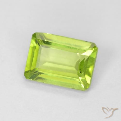 Peridoto Verde brillante naturale da 0.98 ct, Ottagonale / Taglio smeraldo, VS