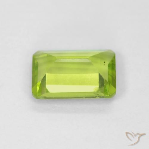 Peridoto Verde brillante naturale da 0.98 ct, Ottagonale / Taglio smeraldo, VS