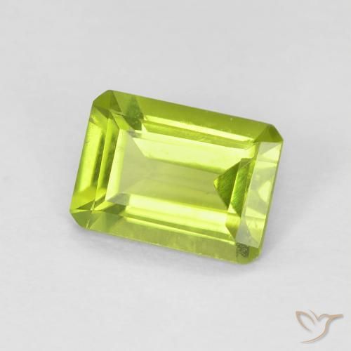 Peridoto Verde brillante naturale da 0.97 ct, Ottagonale / Taglio smeraldo, VS