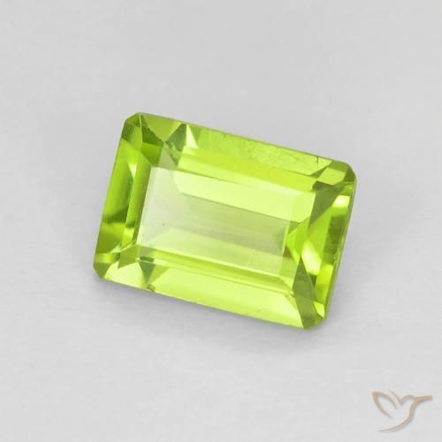 Peridoto Verde brillante naturale da 0.98 ct, Ottagonale / Taglio smeraldo, VS