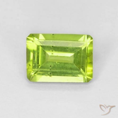 1.03ct Naturale Verde brillante Peridoto, Taglio smeraldo, VS