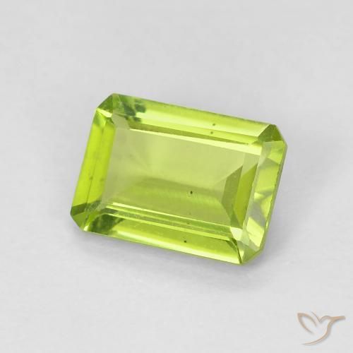 Peridoto Verde brillante naturale da 0.99 ct, Ottagonale / Taglio smeraldo, VS