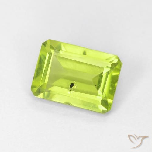 Peridoto Verde medio naturale da 1.04 ct, Ottagonale / Taglio smeraldo, VS-SI