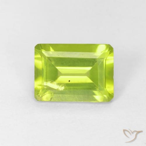 1.12ct Naturale Verde acceso Peridoto, Taglio smeraldo, VS-SI