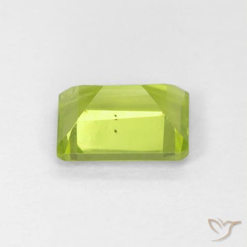 Peridoto Verde acceso naturale da 1.12 ct, Ottagonale / Taglio smeraldo, VS-SI