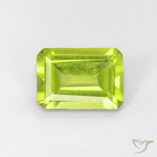 1.02ct Naturale Verde brillante Peridoto, Taglio smeraldo, VS-SI