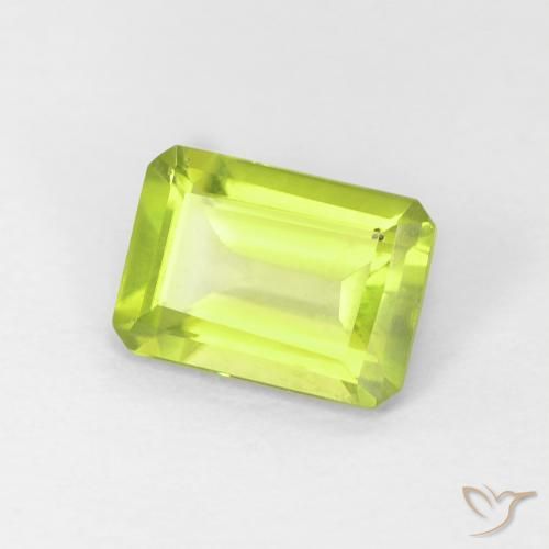 Peridoto Verde brillante naturale da 1.02 ct, Ottagonale / Taglio smeraldo, VS-SI