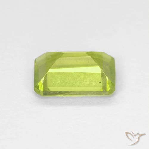 Peridoto Verde brillante naturale da 1.02 ct, Ottagonale / Taglio smeraldo, VS-SI