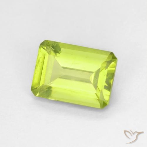 Peridoto Verde medio naturale da 1.05 ct, Ottagonale / Taglio smeraldo, VS-SI