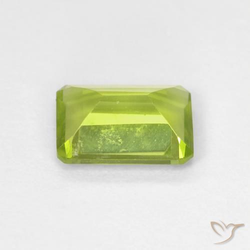 Peridoto Verde medio naturale da 1.05 ct, Ottagonale / Taglio smeraldo, VS-SI