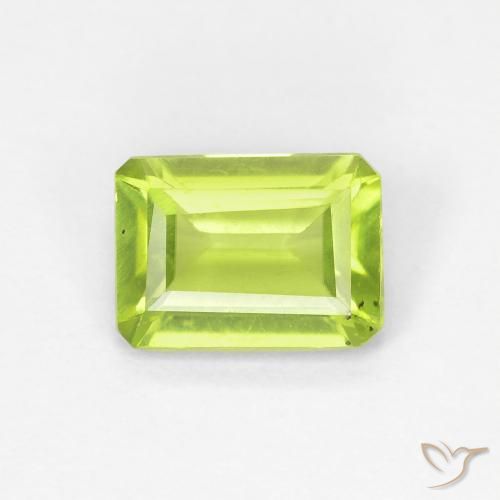 0.97ct Naturale Verde medio Peridoto, Taglio smeraldo, VS-SI