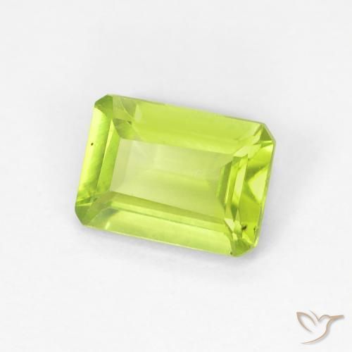 Peridoto Verde medio naturale da 0.97 ct, Ottagonale / Taglio smeraldo, VS-SI