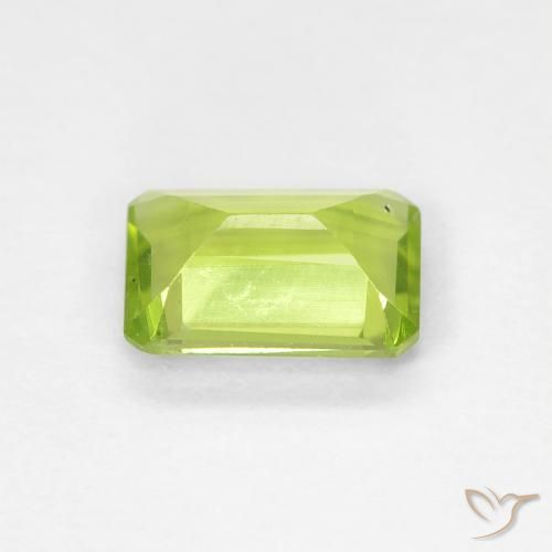 Peridoto Verde medio naturale da 0.97 ct, Ottagonale / Taglio smeraldo, VS-SI