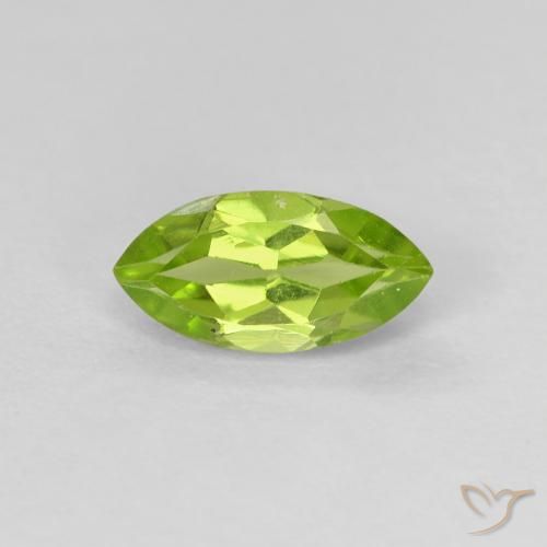 0.73ct Naturale Verde acceso Peridoto, Taglio marquise, VVS-VS