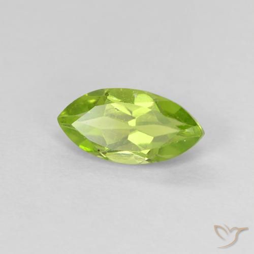 Peridoto Verde acceso naturale da 0.73 ct, Taglio marquise, VVS-VS