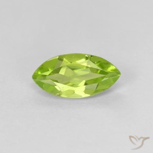 0.67ct Naturale Verde medio Peridoto, Taglio marquise, VVS-VS