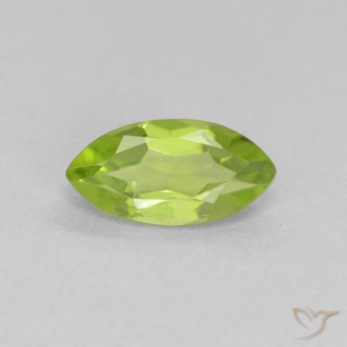 0.68ct Naturale Verde medio Peridoto, Taglio marquise, VVS-VS