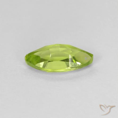 Peridoto Verde giallastro naturale da 0.69 ct, Taglio marquise, VVS-VS