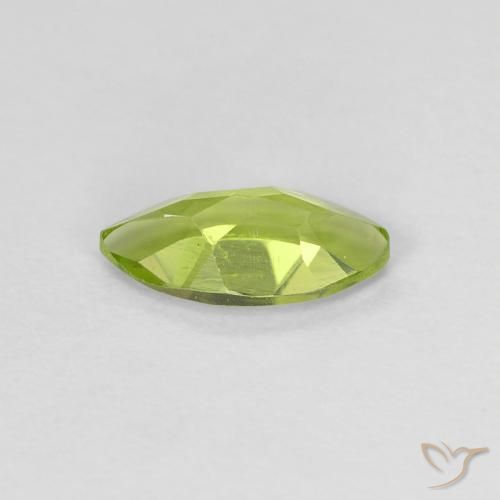 Peridoto Verde giallastro naturale da 0.62 ct, Taglio marquise, VVS-VS