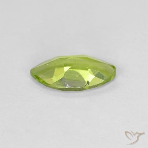 Peridoto Verde giallastro naturale da 0.63 ct, Taglio marquise, VVS-VS