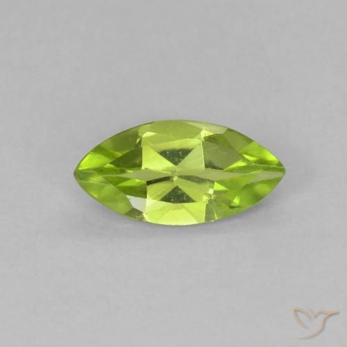0.58ct Naturale Verde giallastro Peridoto, Taglio marquise, VVS-VS