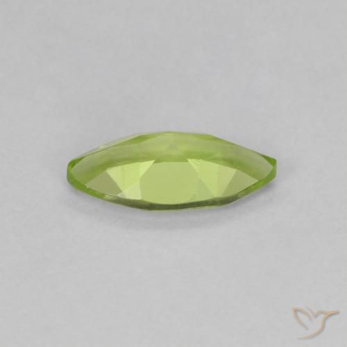 Peridoto Verde giallastro naturale da 0.58 ct, Taglio marquise, VVS-VS