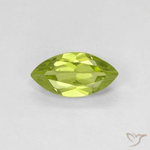 0.73ct Naturale Verde acceso Peridoto, Taglio marquise, VVS-VS