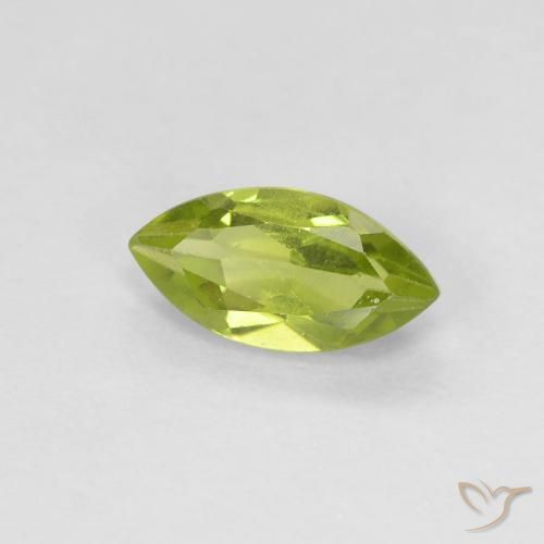Peridoto Verde acceso naturale da 0.73 ct, Taglio marquise, VVS-VS