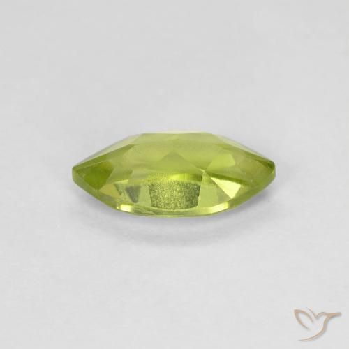 Peridoto Verde acceso naturale da 0.73 ct, Taglio marquise, VVS-VS