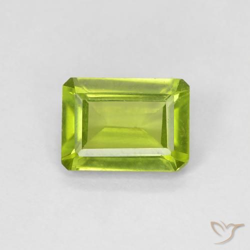 1.07ct Naturale Verde acceso Peridoto, Taglio smeraldo, VS