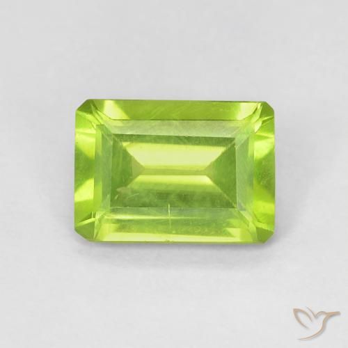 1.03ct Naturale Verde brillante Peridoto, Taglio smeraldo, VS-SI
