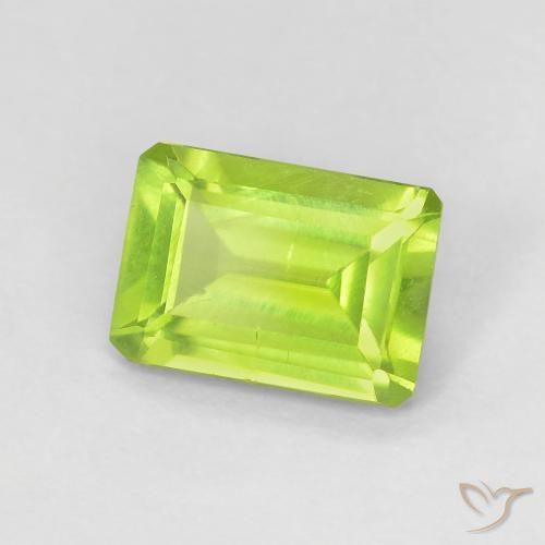 Peridoto Verde brillante naturale da 1.03 ct, Ottagonale / Taglio smeraldo, VS-SI