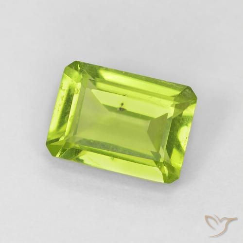 Peridoto Verde brillante naturale da 1.09 ct, Ottagonale / Taglio smeraldo, VS