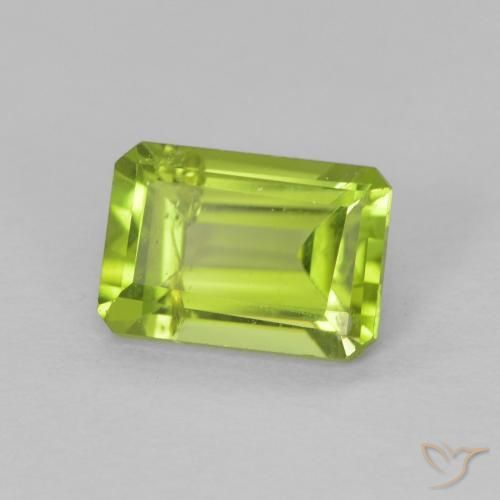 Peridoto Verde giallastro vivace naturale da 1.09 ct, Ottagonale / Taglio smeraldo, VS